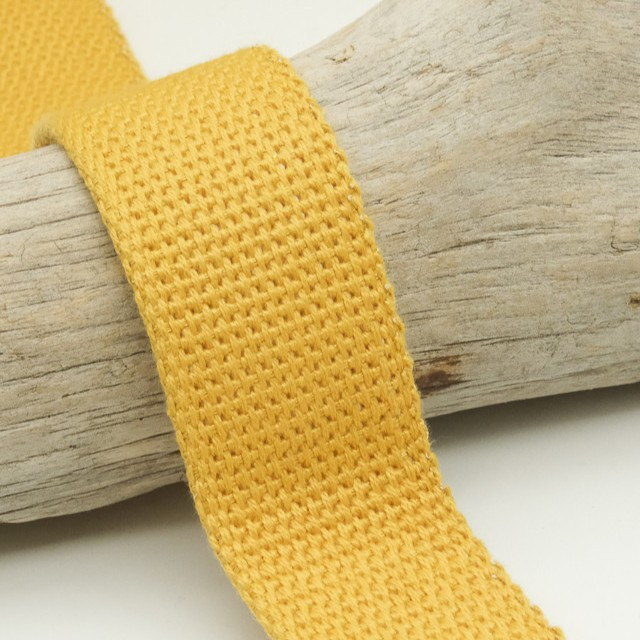 30mm Mustard-Colored Gold Lurex Cotton Ribbon - Maison Klem
